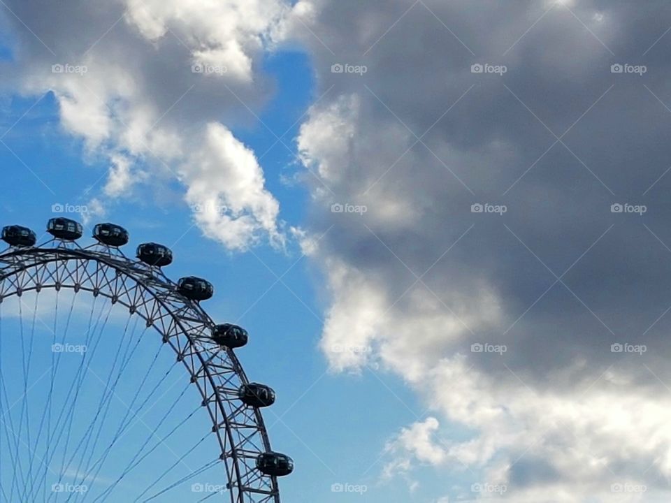 London Eye against a blue sky