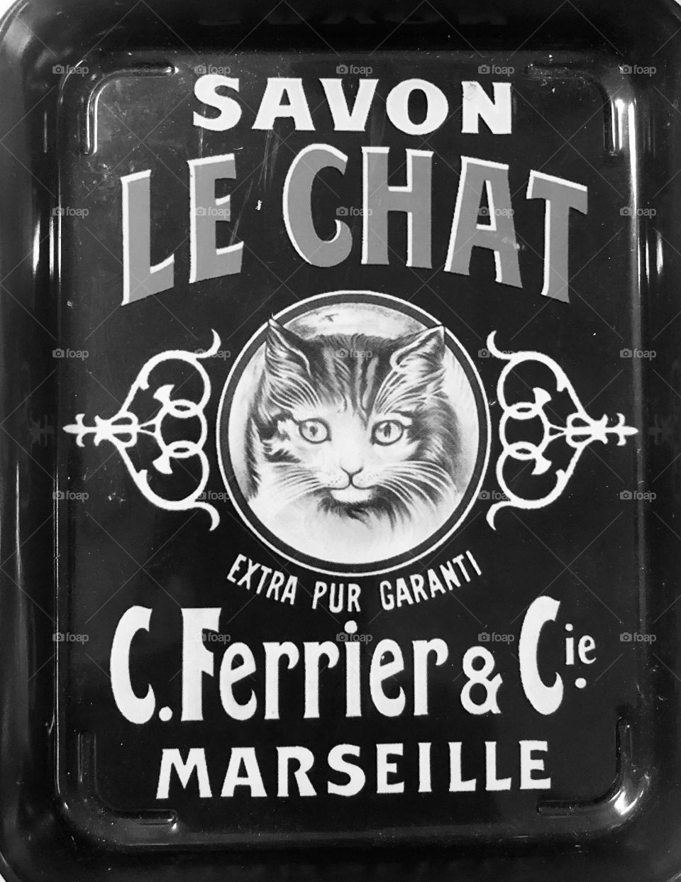 Savon le chat reclame black and white poster 