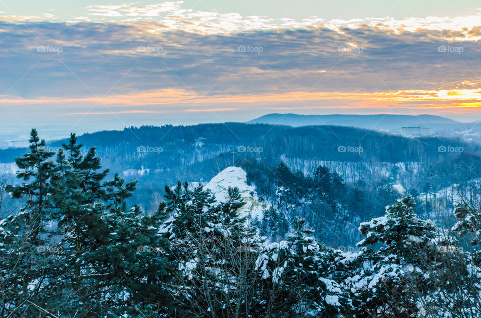 Nature landscape during sunset