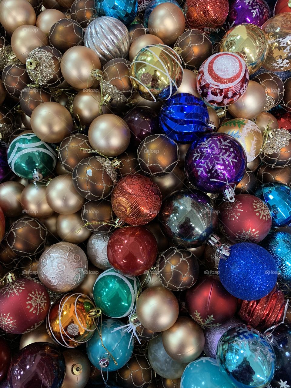 multicolored christmas balls. Celebrate all the holidays.