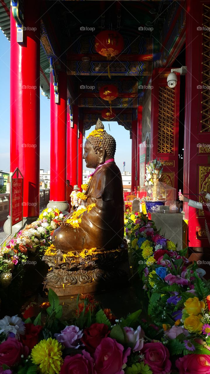 Buddha at Chinese temple on Thai new year