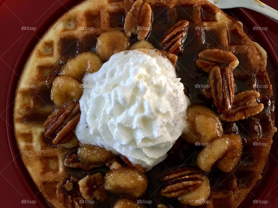 Bananas Foster Waffles 