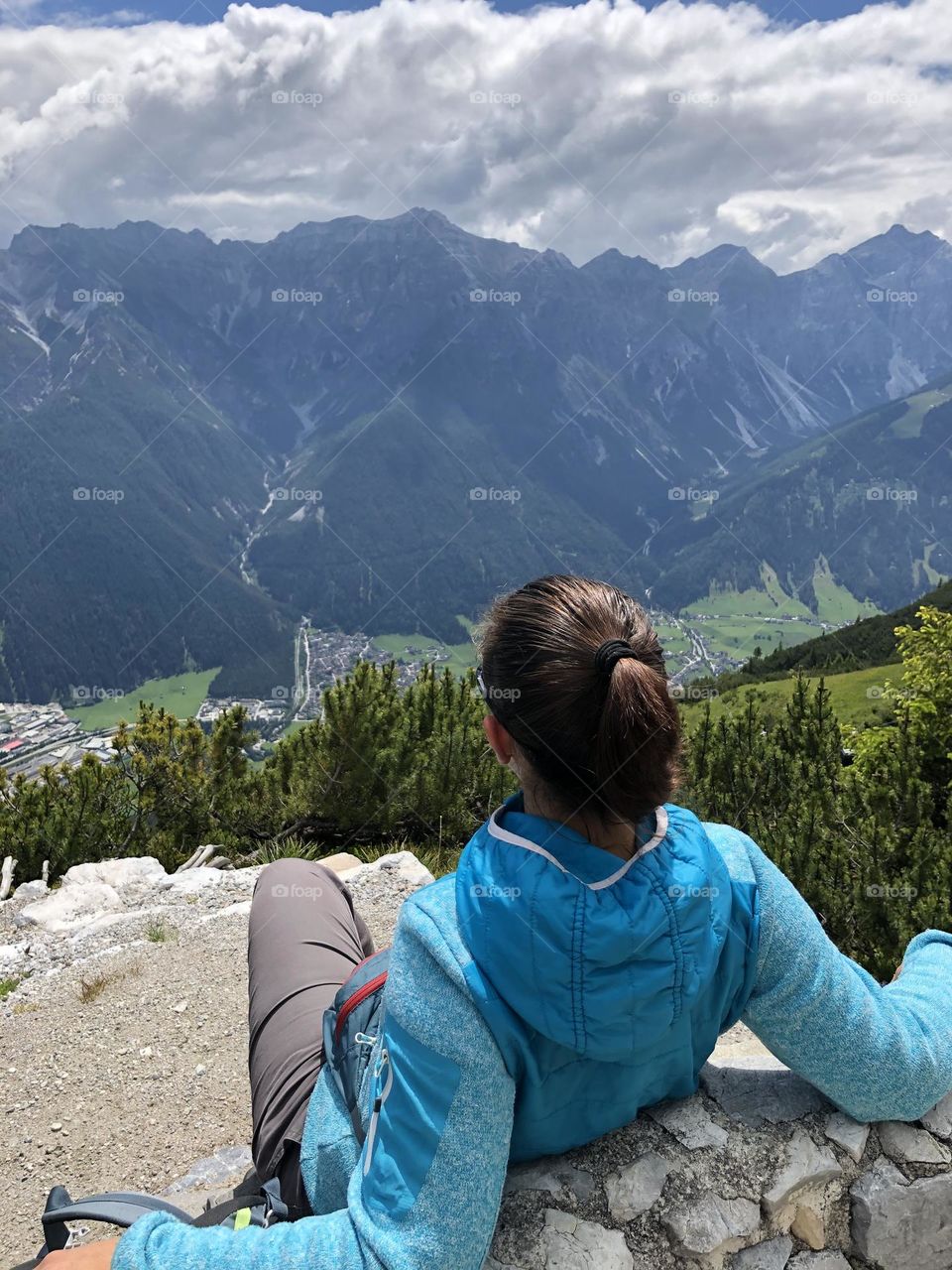 Young Girl is having a Break ,Austrian Alps