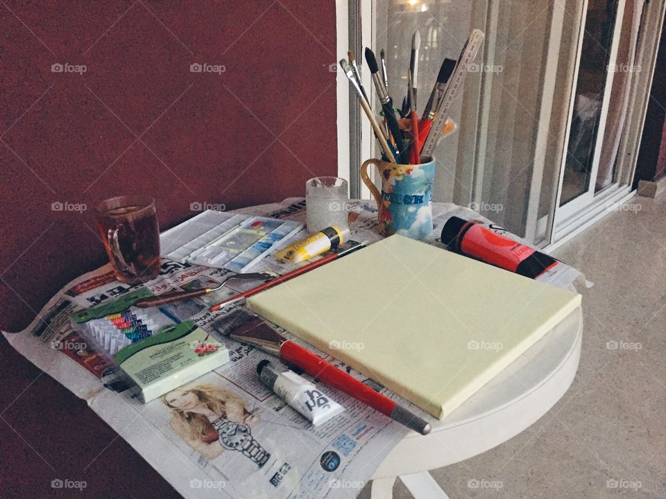 Artist's workspace 