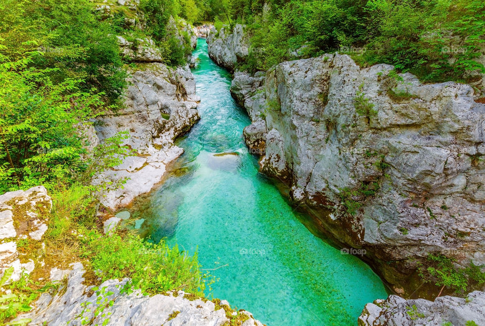 Steam flowing through rocks