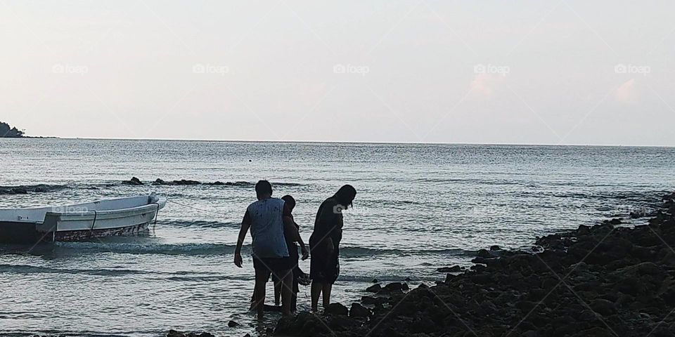 Playing at the beach