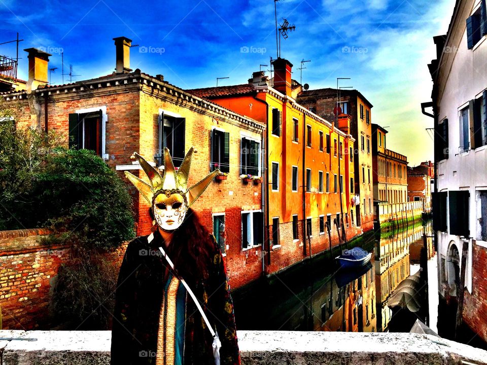 Venice carnival, masks dance fun! 