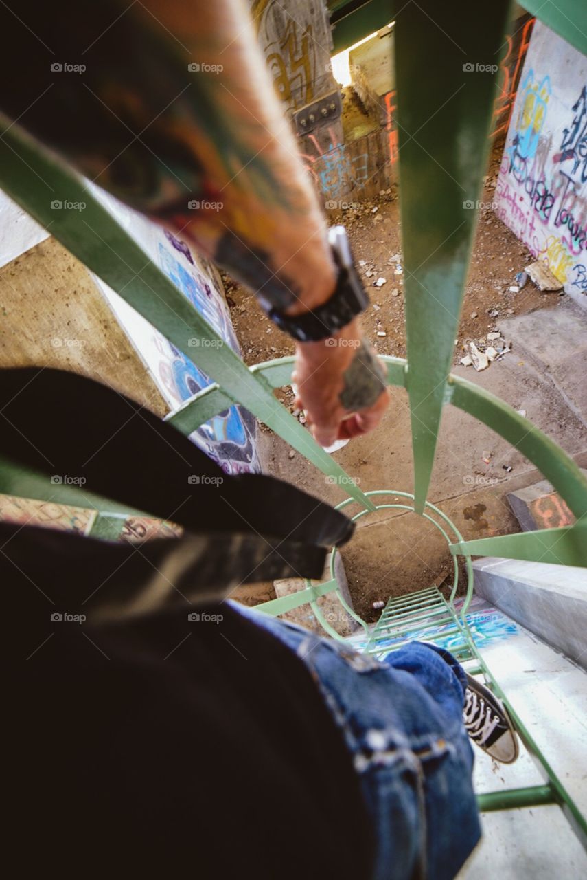 First attempt at heights at Forest Hills Bridge in Auburn California