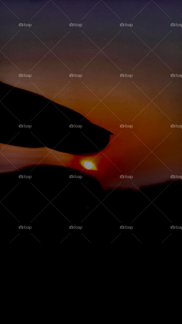 Life is as simple and beautiful as sunset.Everyone wants to enjoy a beautiful sunset and look a shadow is following beautiful sunset 