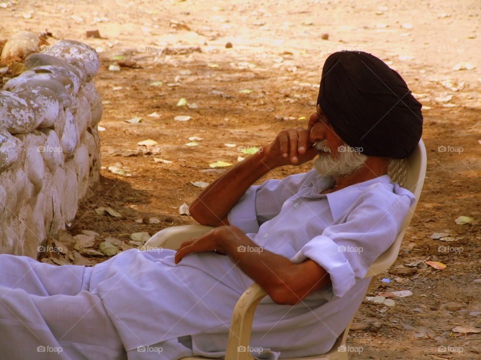 Sleeping sikh man