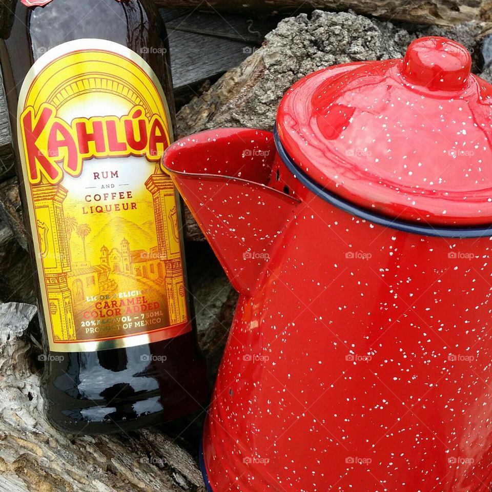 Kahlua & Coffee on Firewood