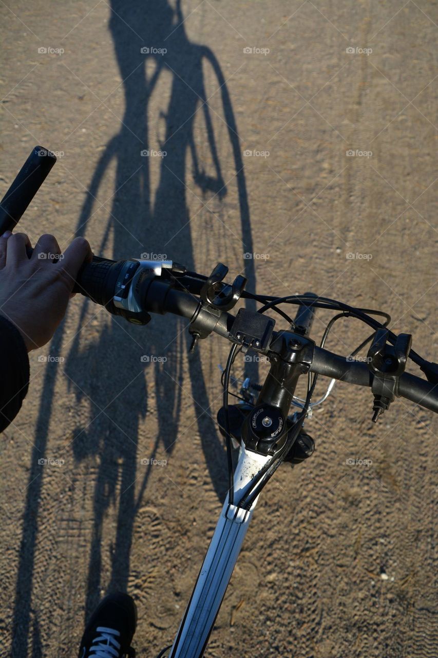 person riding bike beautiful nature landscape