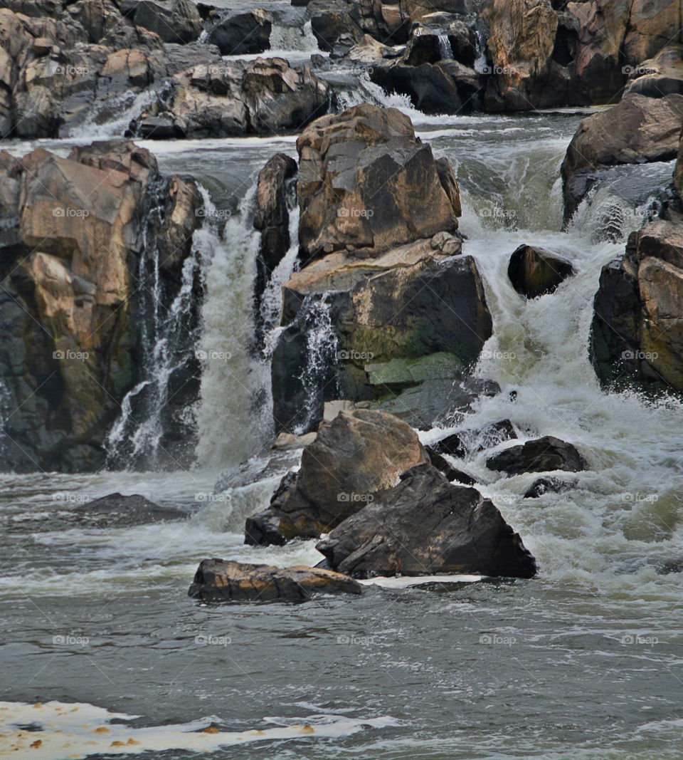 Scenic view of waterfall