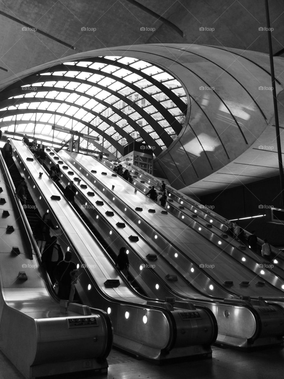 Escalator in Canary Wharf. Escalator in Canary Wharf, London