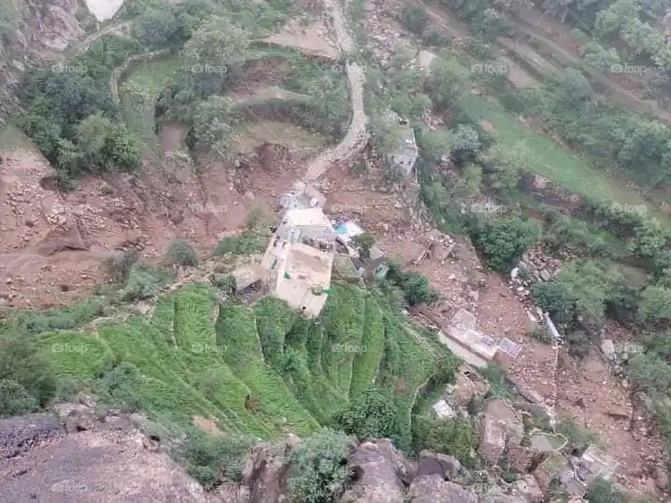 Glory be to God, the magnificent and picturesque view and the natural green trees are a view that is nothing more wonderful than it