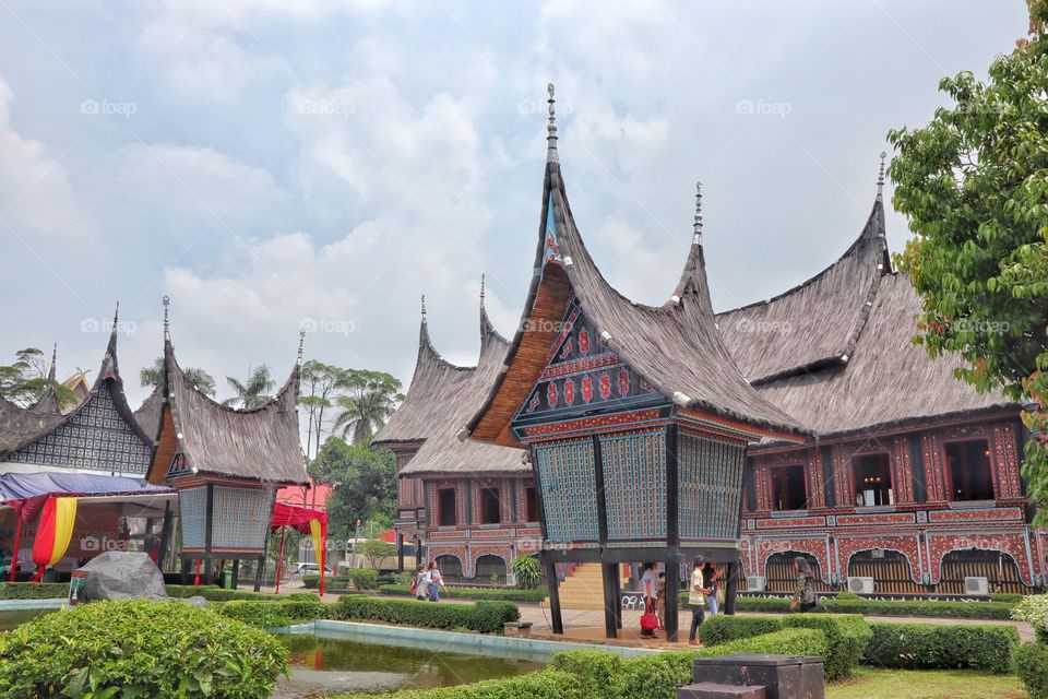 Rumah Gadang, traditional house of the province of West Sumatra, Indonesia