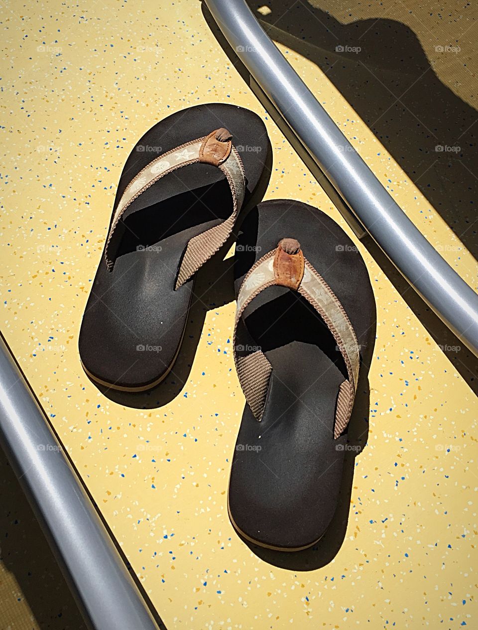 Flip flops for life!  Life is better in flip flops - suntanning on the deck of a cruise ship on a family vacation. 