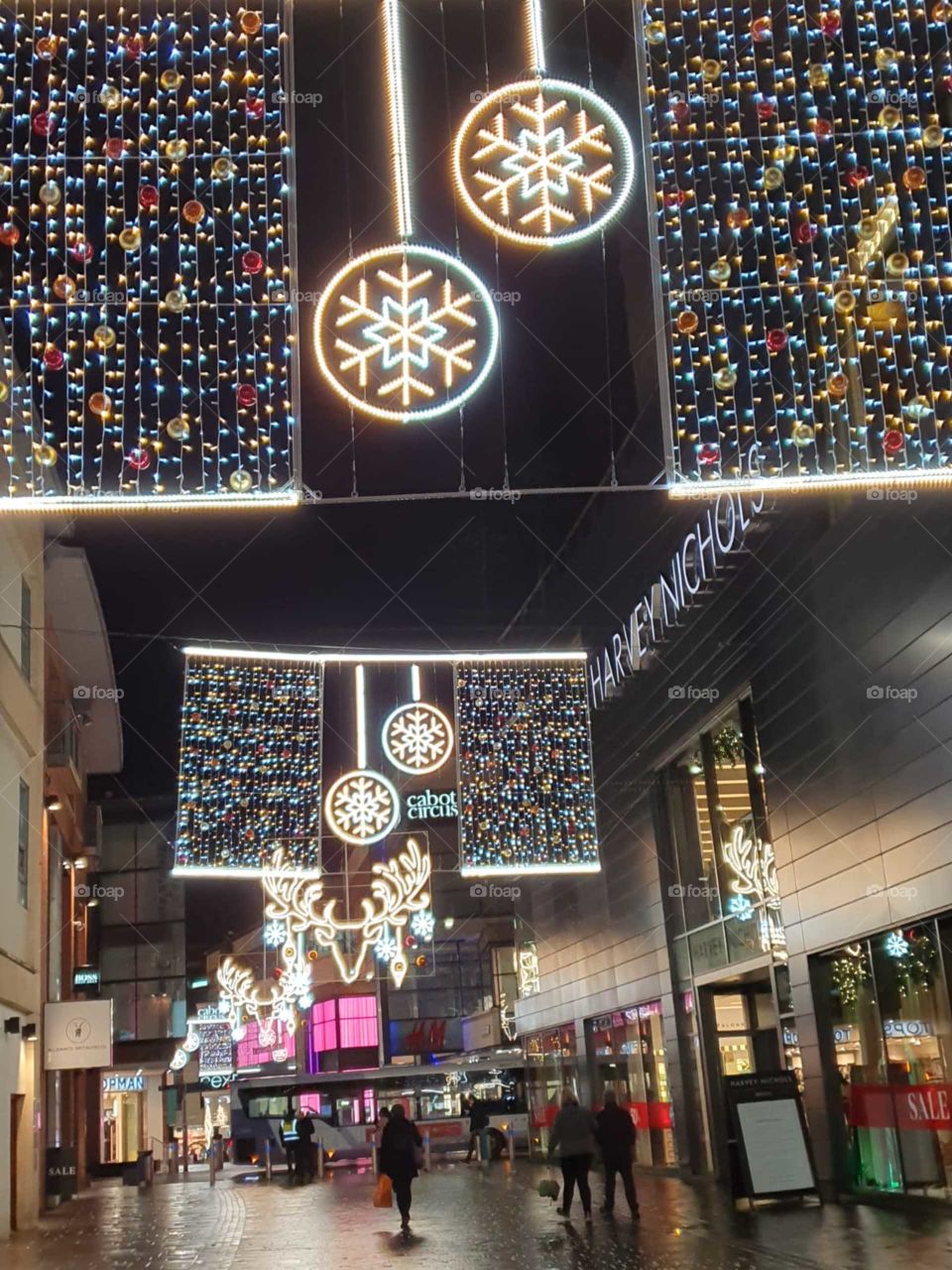 Cabot circus shopping centre with Christmas decorations