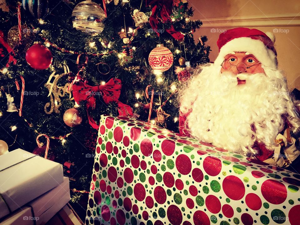 Christmas presents and hiding santa