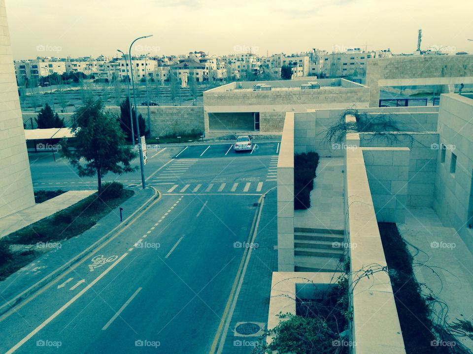 Street view from hill at Amman city 