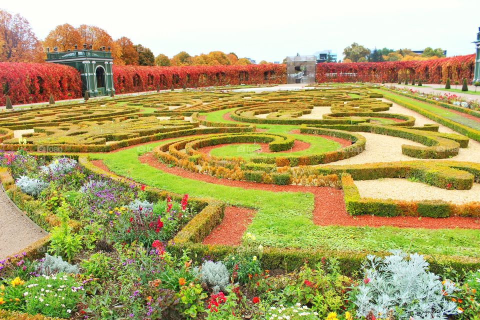 Gardens of Schönbrunn Palace in Vienna, Austria.