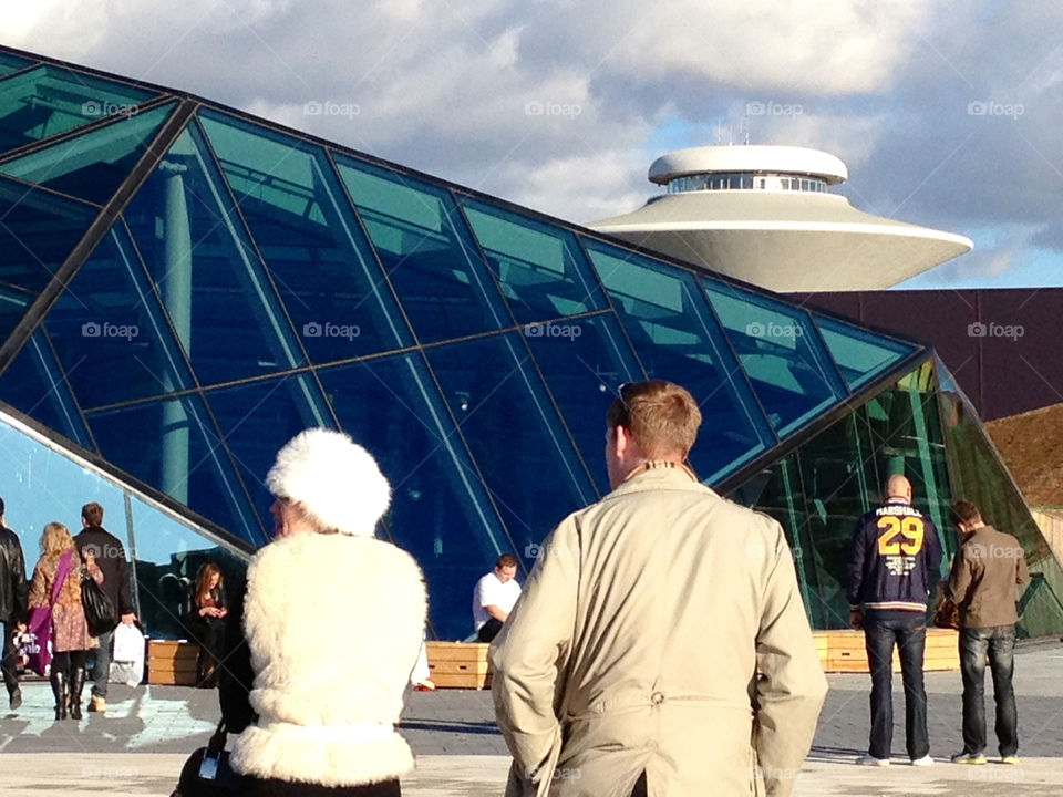 people architecture people from behind hat by cabday