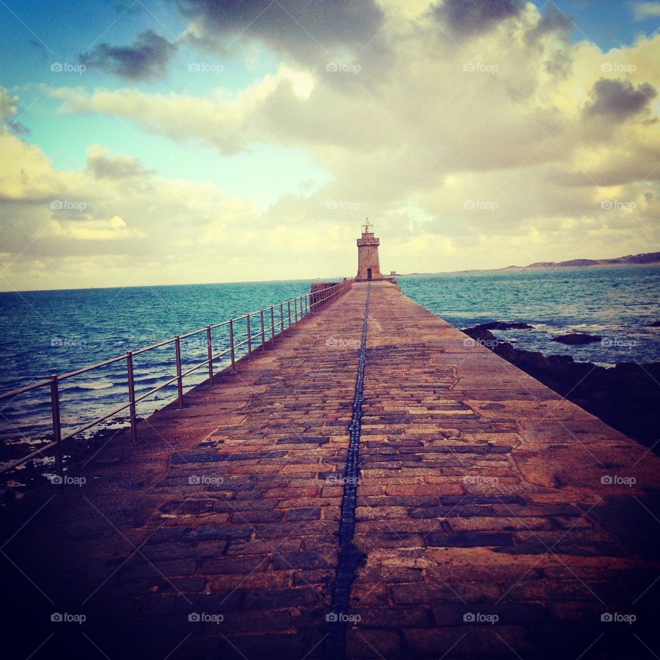 Lighthouse . Lighthouse at guernsey St. Peter port, Channel Islands 