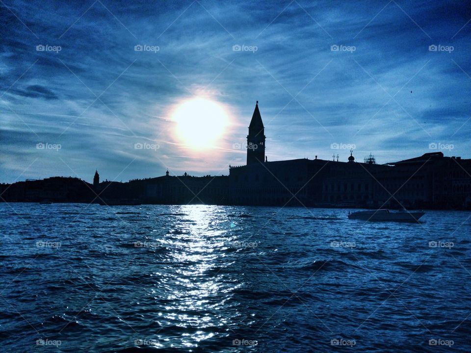 Skyline silhouette of Venice