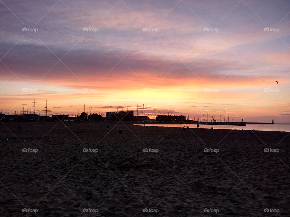 Sunset, Beach, Sea, Dawn, Landscape