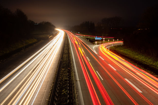 Long Exposure Cars on Highway
