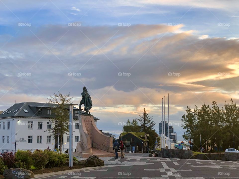 Popular spot maybe THE! Spot for tourist is Hallgrimeskikur, in the heart of Reykjavik.  Though the best time to experience it is when the tourist are asleep.   Taken in the early hours the colors were magical.
