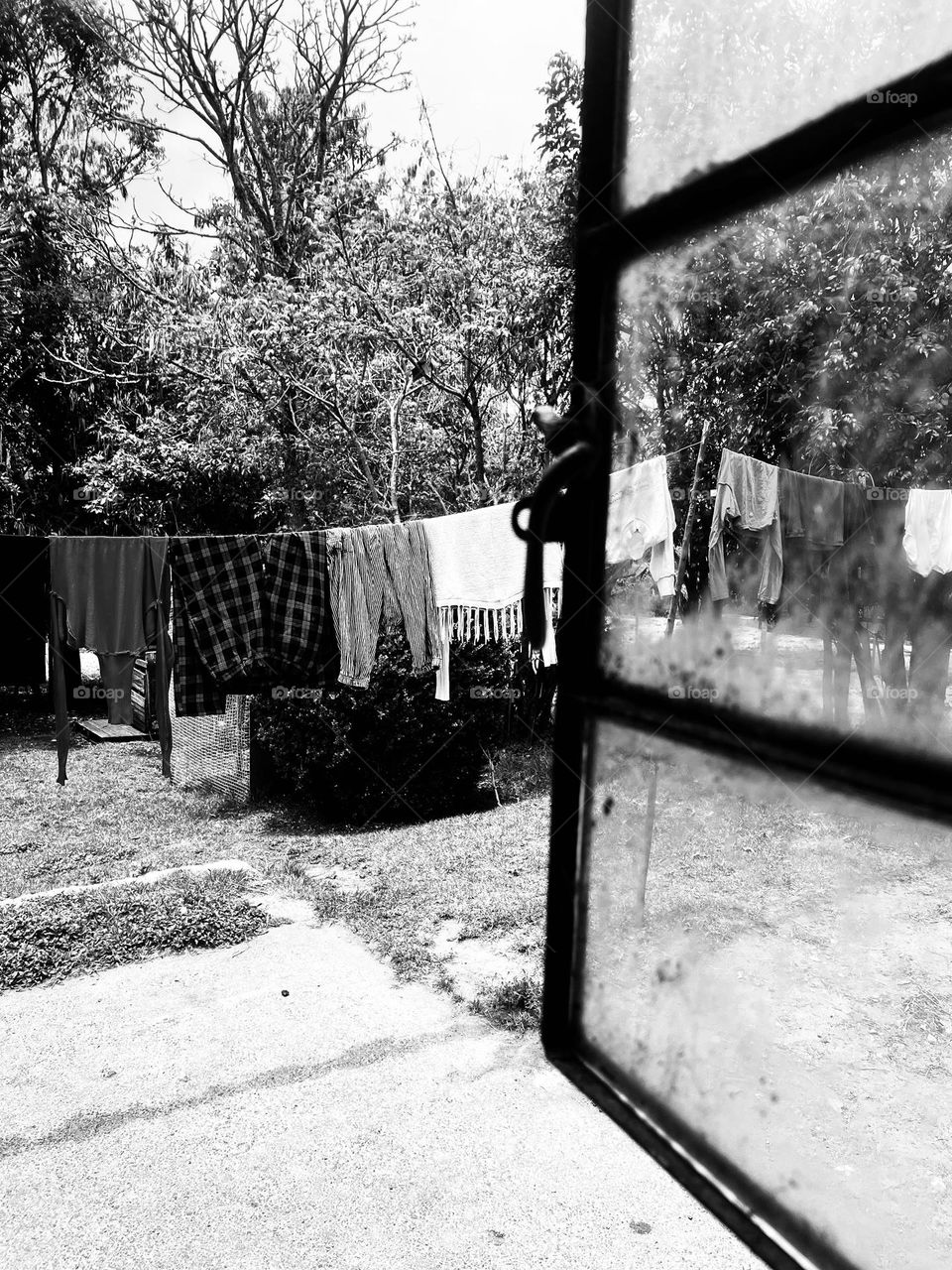 Clothes drying in the sun 