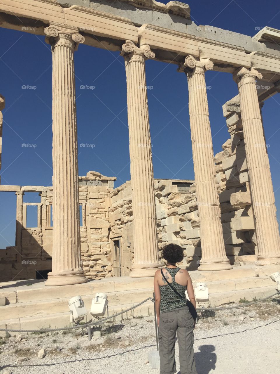 staring at the temple. 