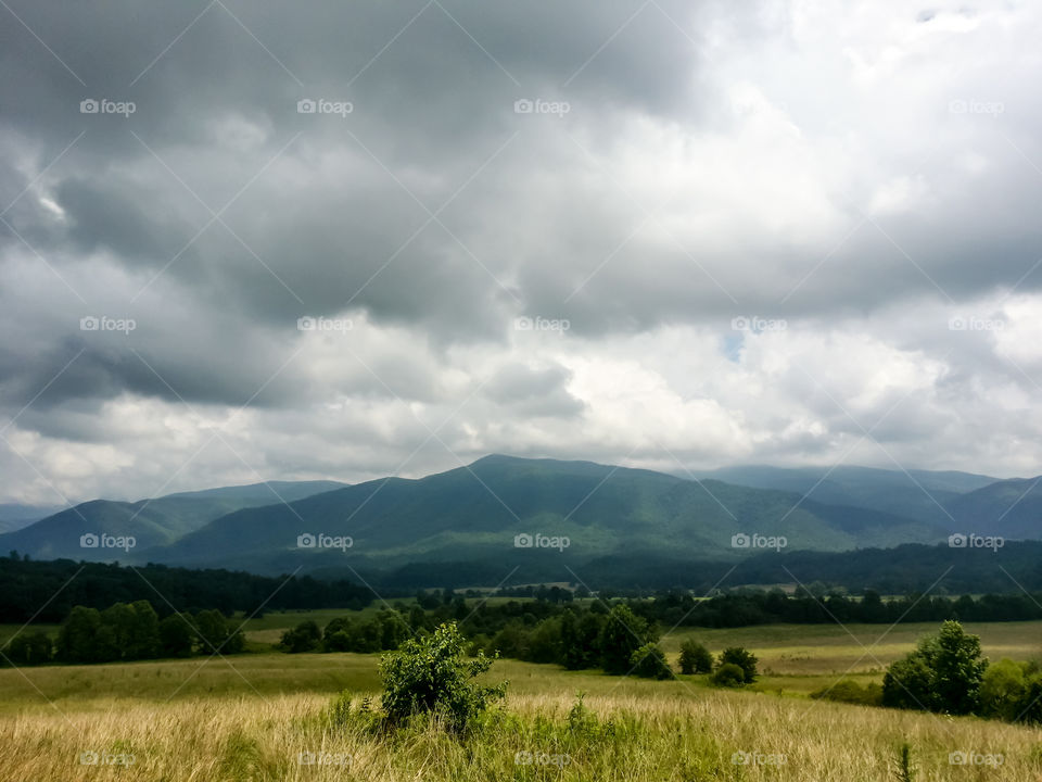 Storm clouds over the cades cove