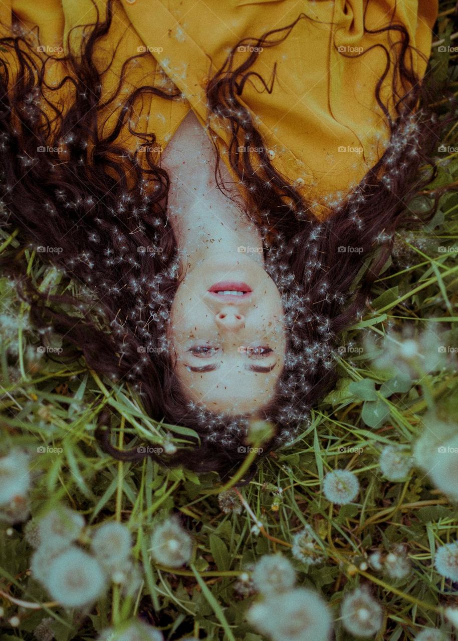 lying in the grass