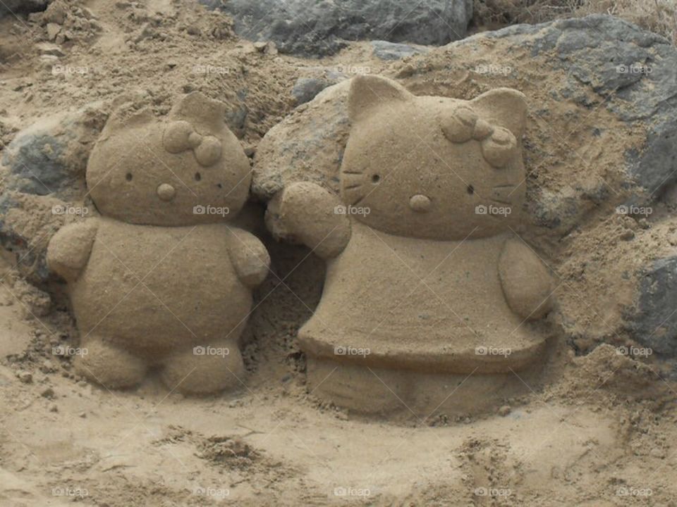 Hello Kitty sand art in Gran Canaria 
