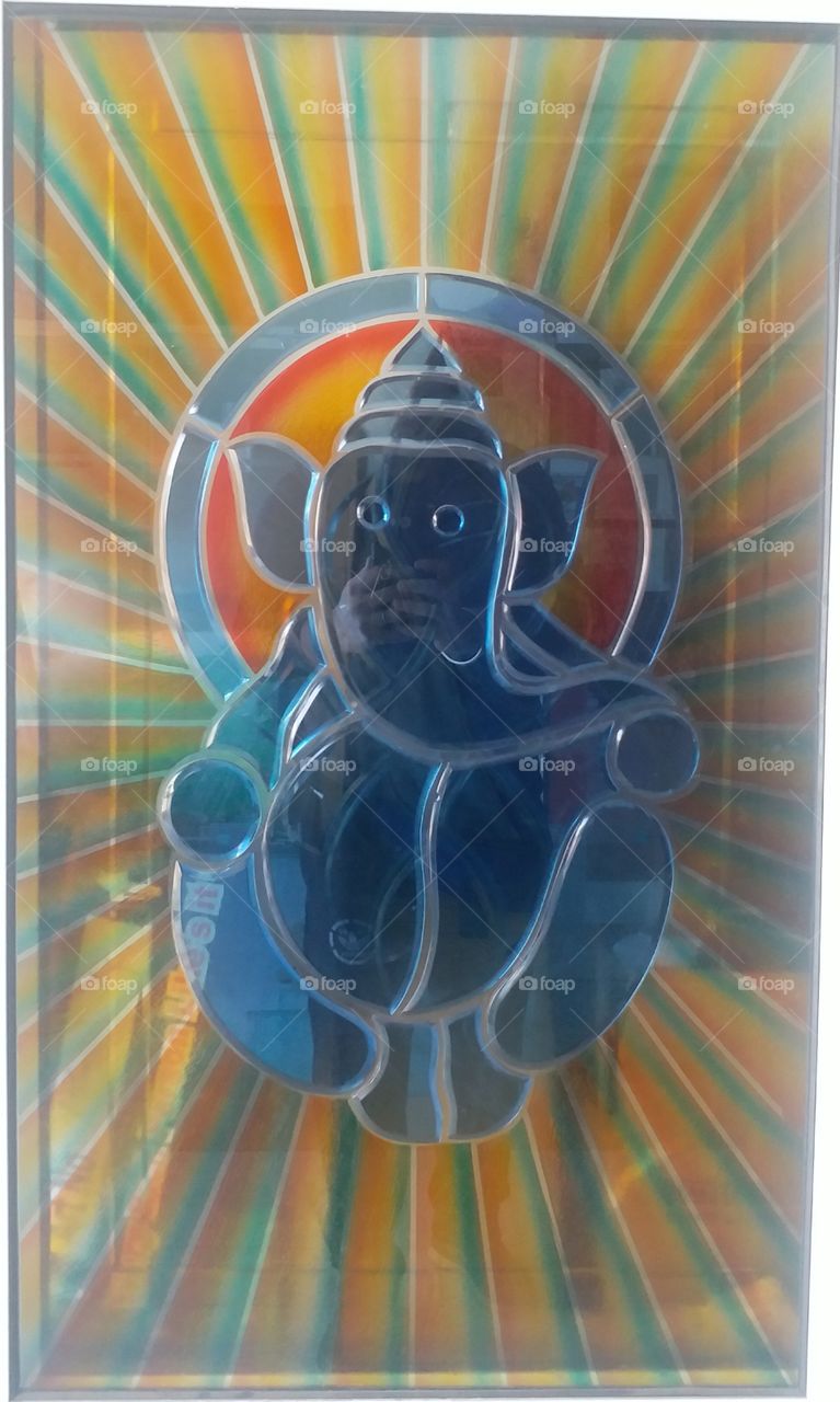 new Ganesha style mirror painting