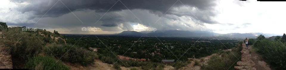 Panoramic view of approaching storm