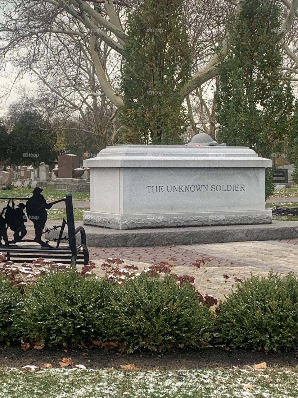 The unknown soldier cemetery memorial