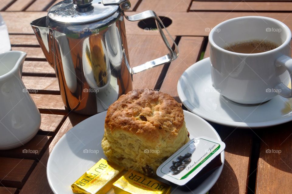 British scone with tea 