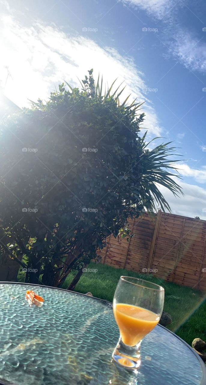 Starting a summers day with orange juice