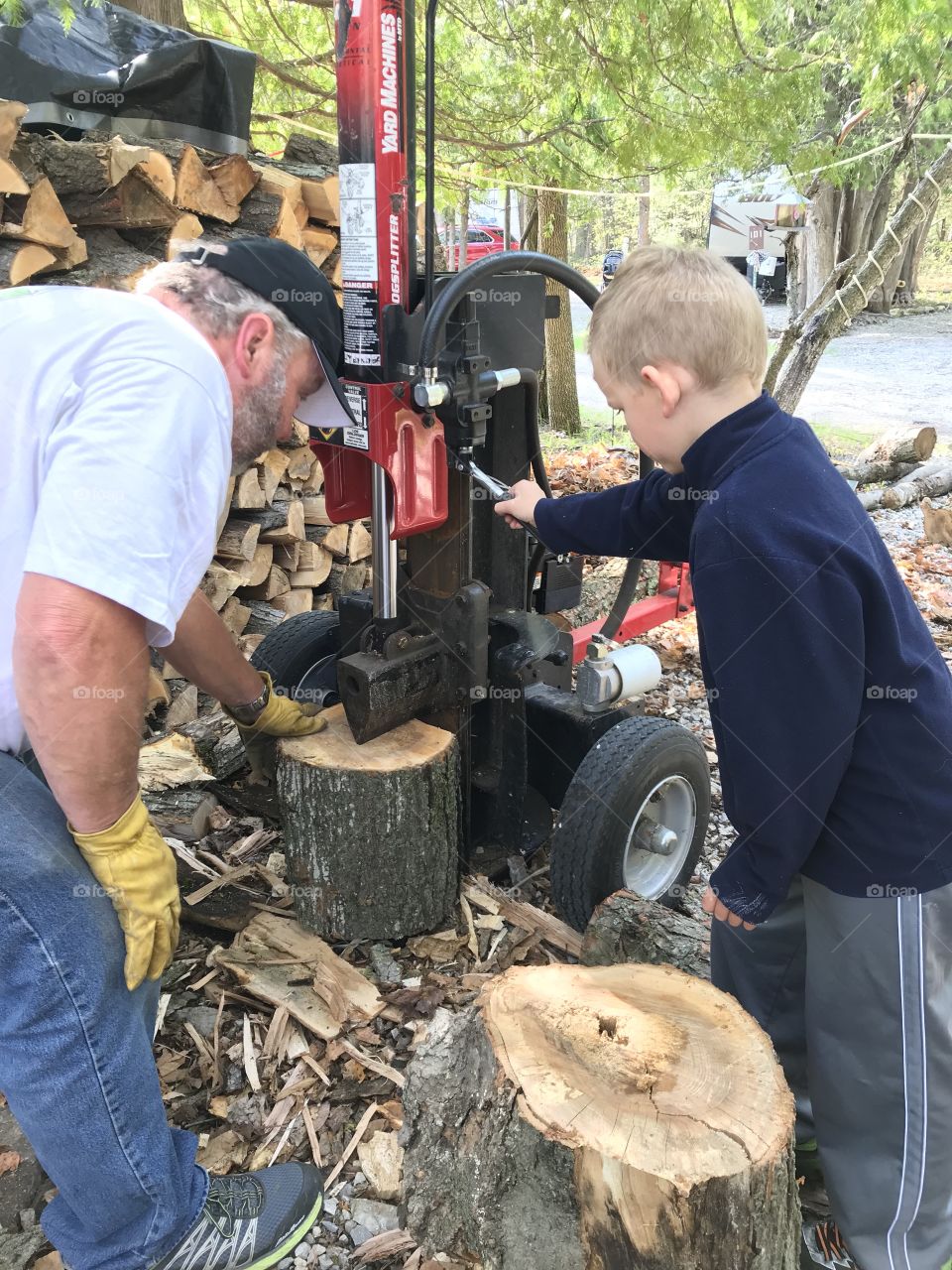 Helping grandpa 