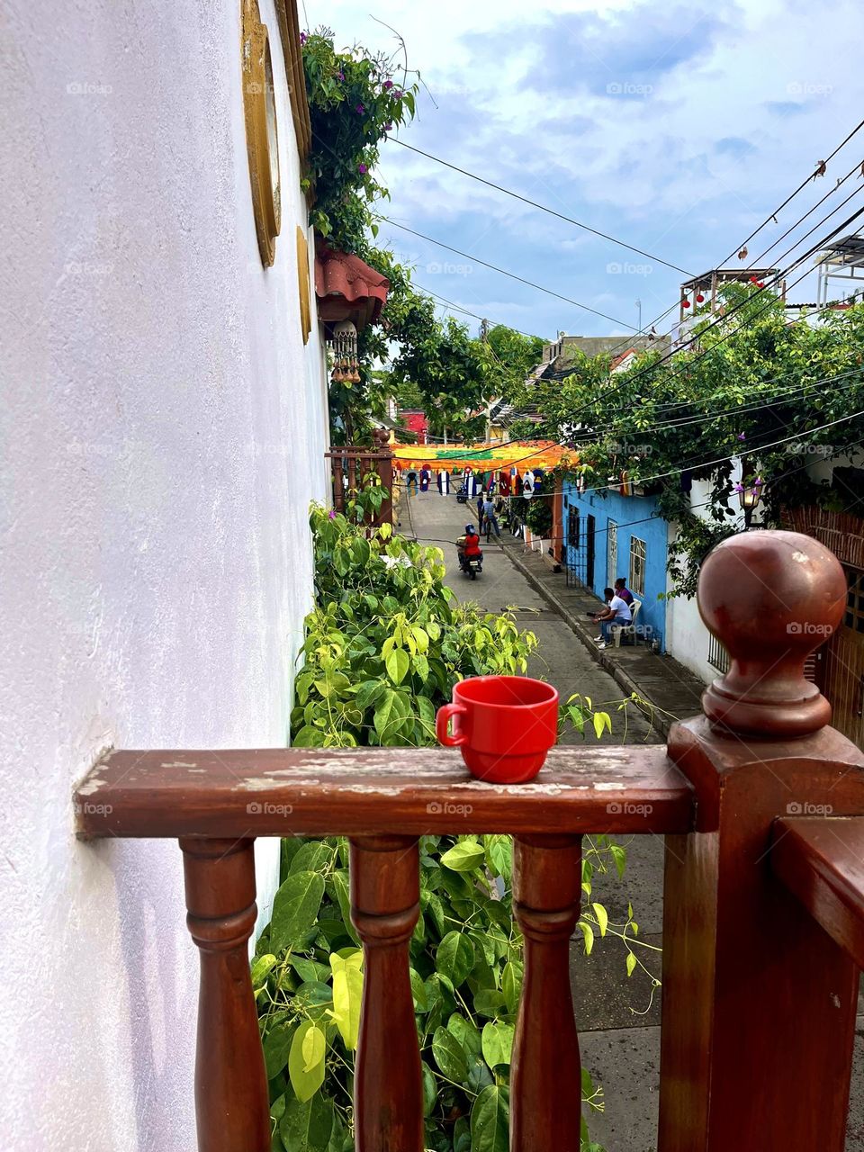 A summer in the cartagena city from the balcony 