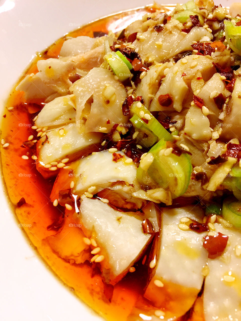 Chicken with savory and spicy sauce
