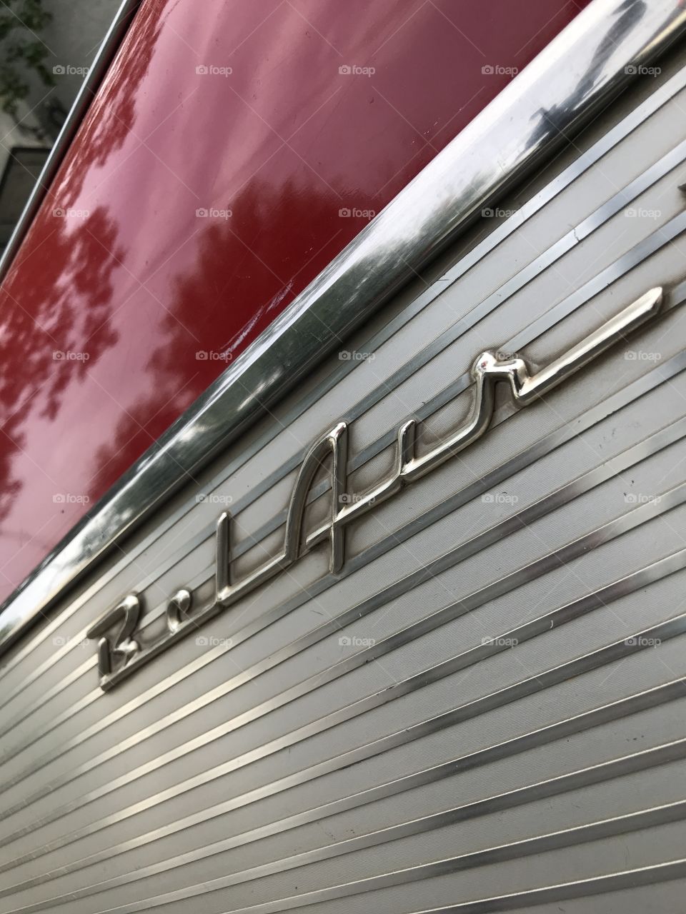 Vintage 57 Chevy Belair Muscle Car emblem