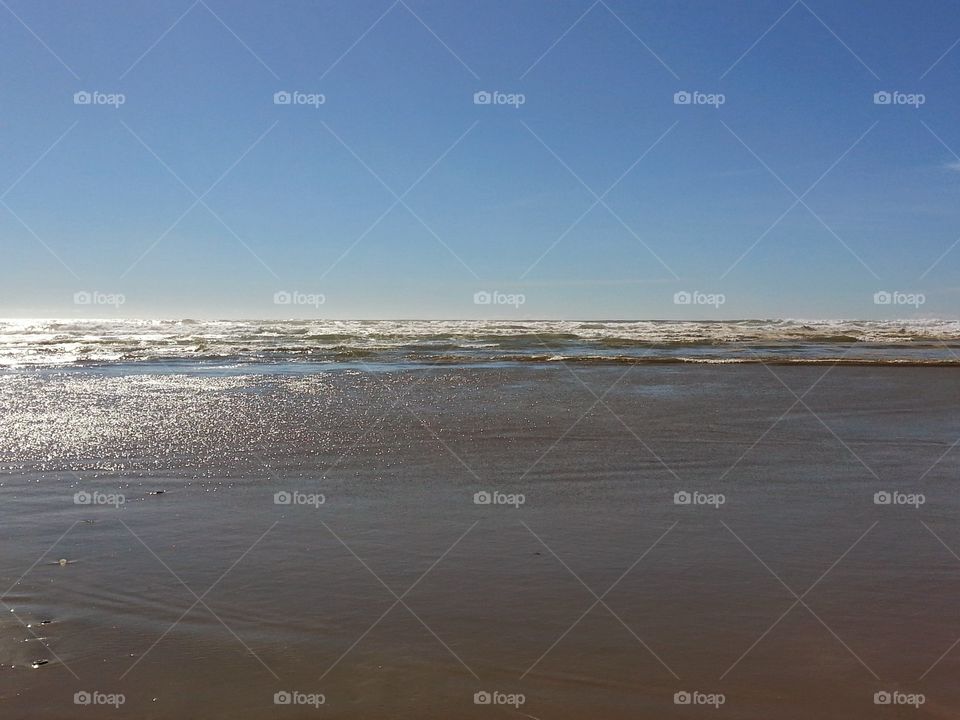 Newport, Oregon. Ocean View on a chilly day.