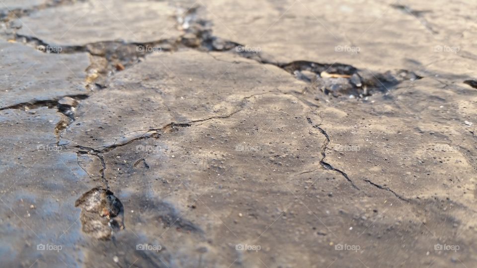 Cracked asphalt