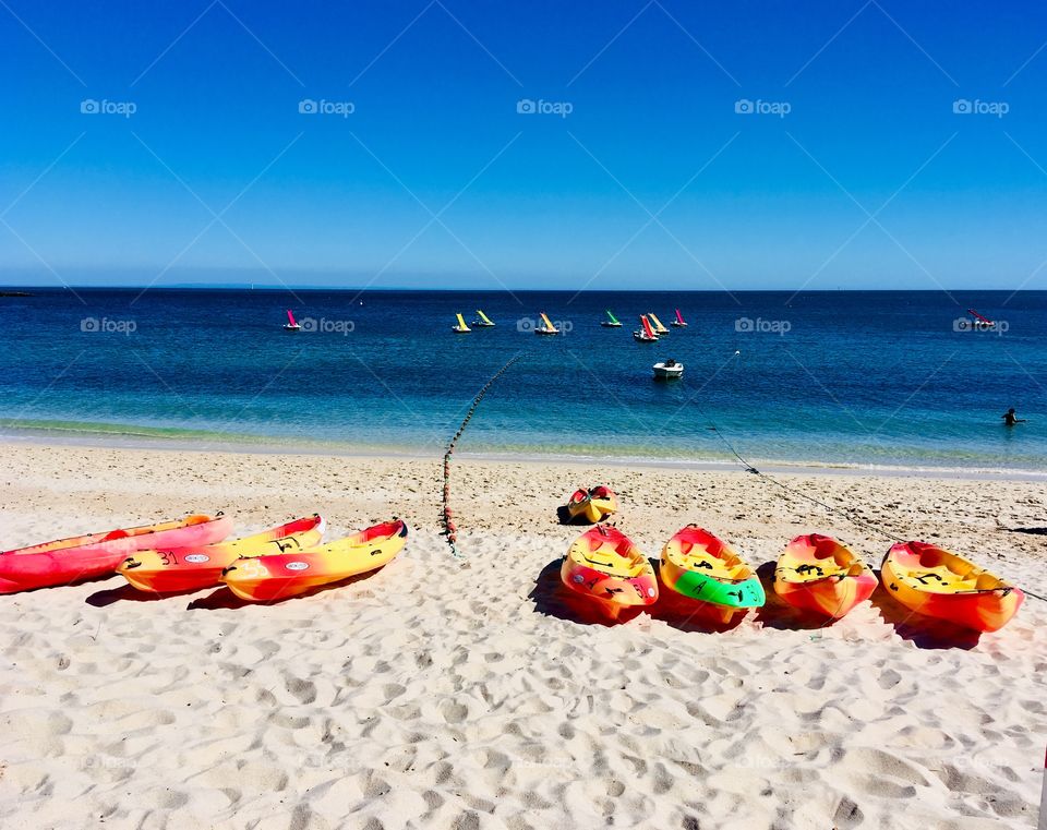 Beach, Paradise, Color, Boats, Canoe