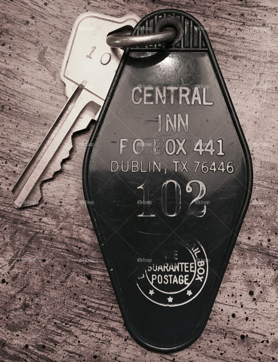 Vintage motel key. 