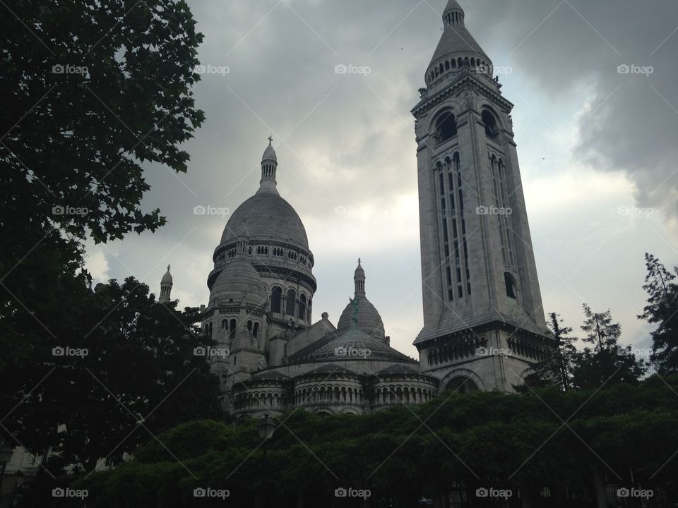 The backside of Sacre-Coeur in Paris known for one of the best views of all of Paris. 